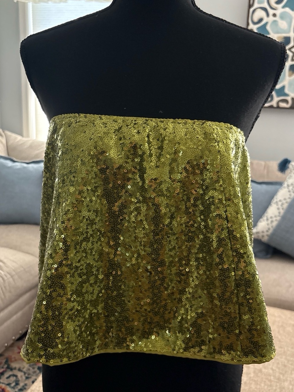 SHEIN Olive Green Sequin Mini Skirt